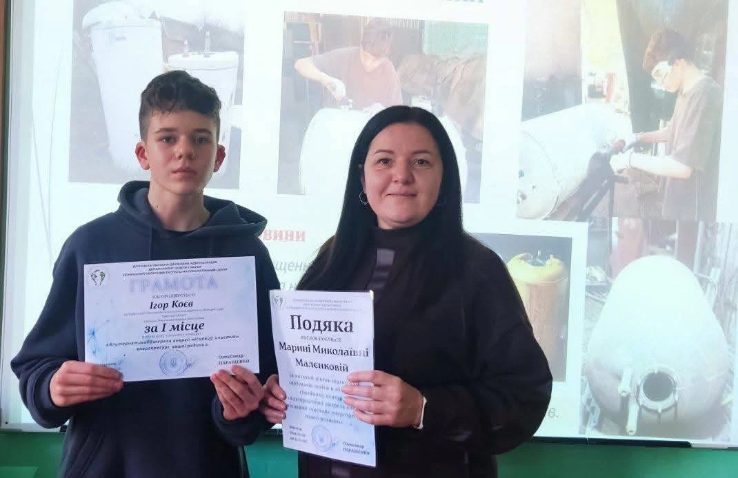 Учень Бессарабського ліцею перетворює старі бойлери на буржуйки і здобуває перше місце на конкурсі