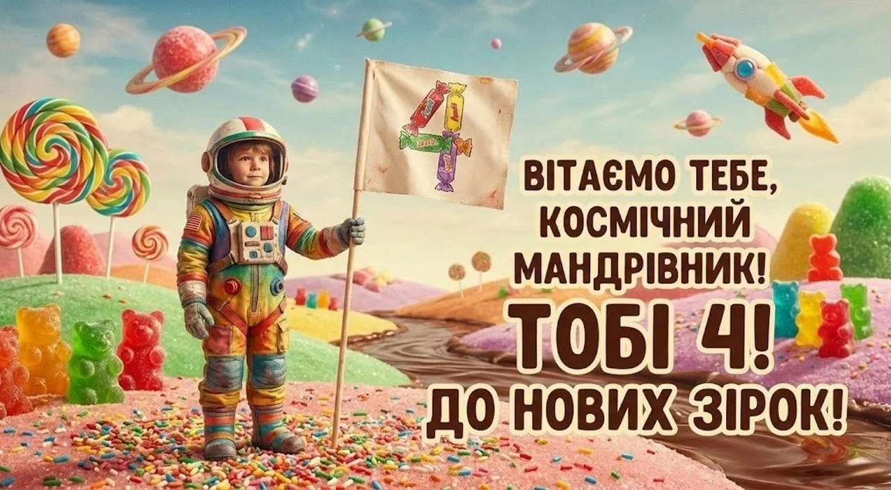Привітання з днем народження на 4 роки дівчинці та хлопчику