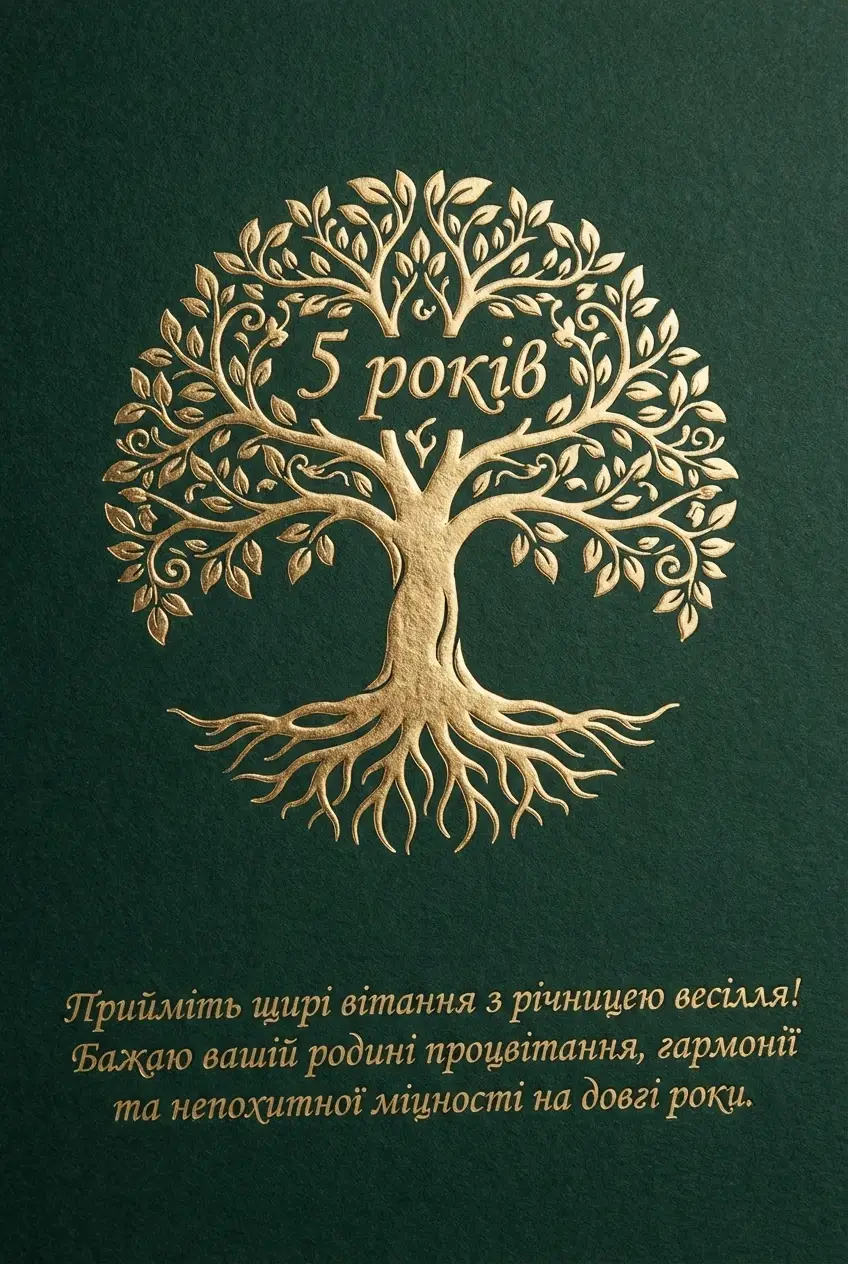 5 років весілля привітання