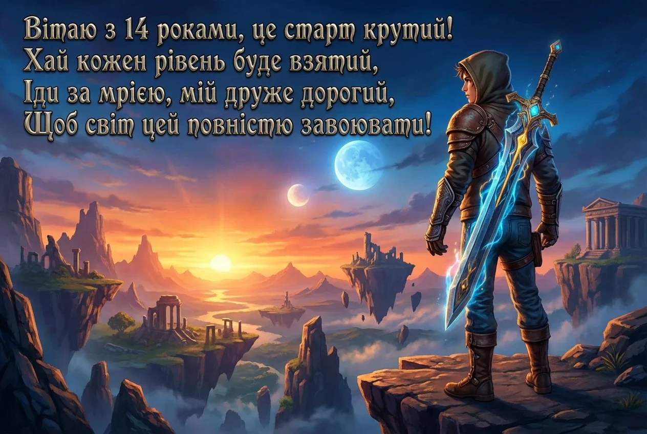 з днем народження підлітку хлопцю 14 років