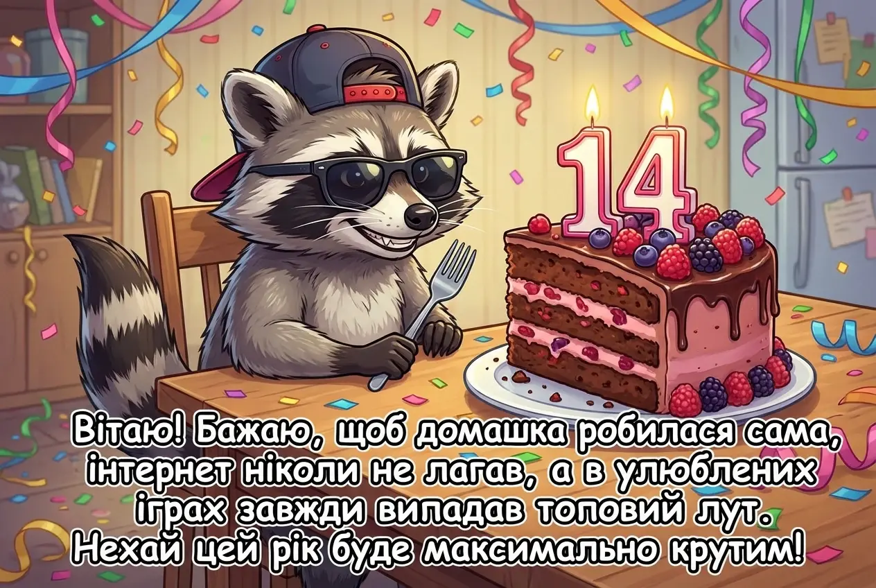з днем народження підлітку хлопцю 14 років