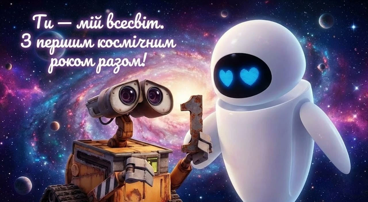 Привітання на 1 рік весілля
