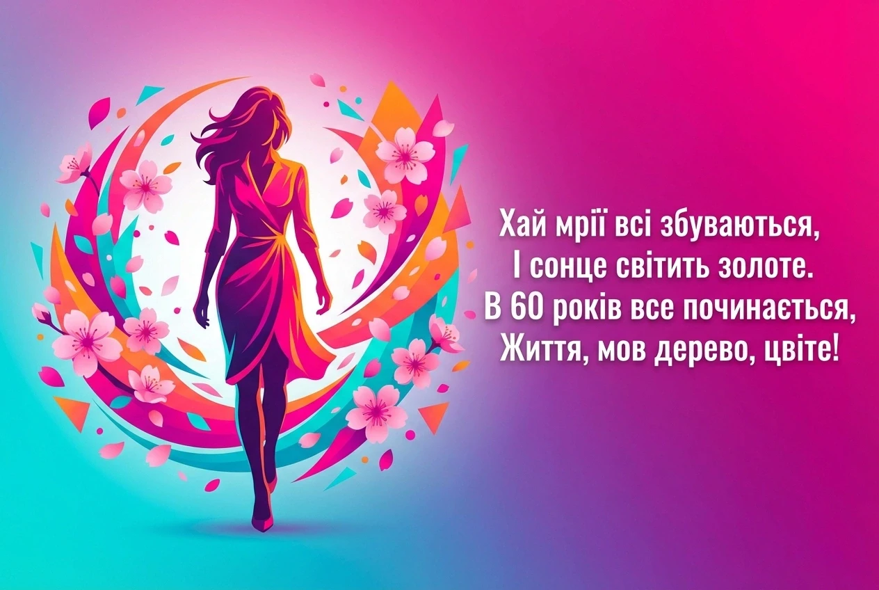 вітання з ювілеєм 60 років жінці