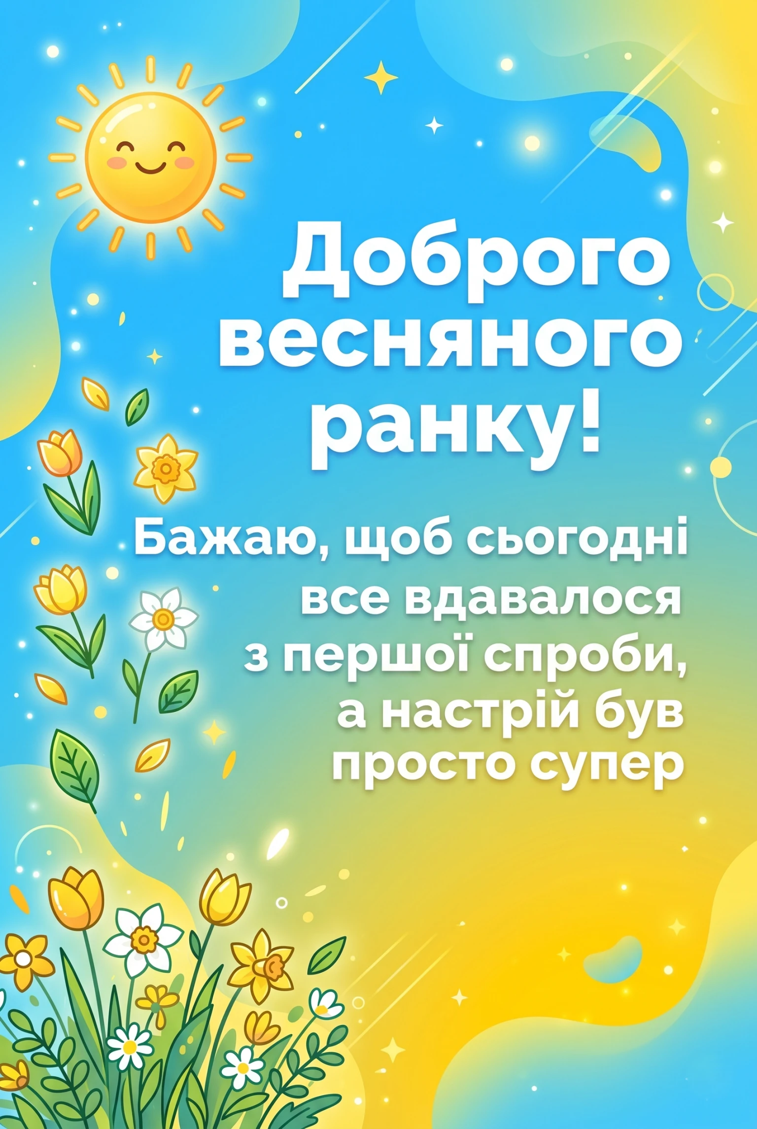 Доброго весняного ранку: красиві листівки та щирі побажання для натхненного початку дня