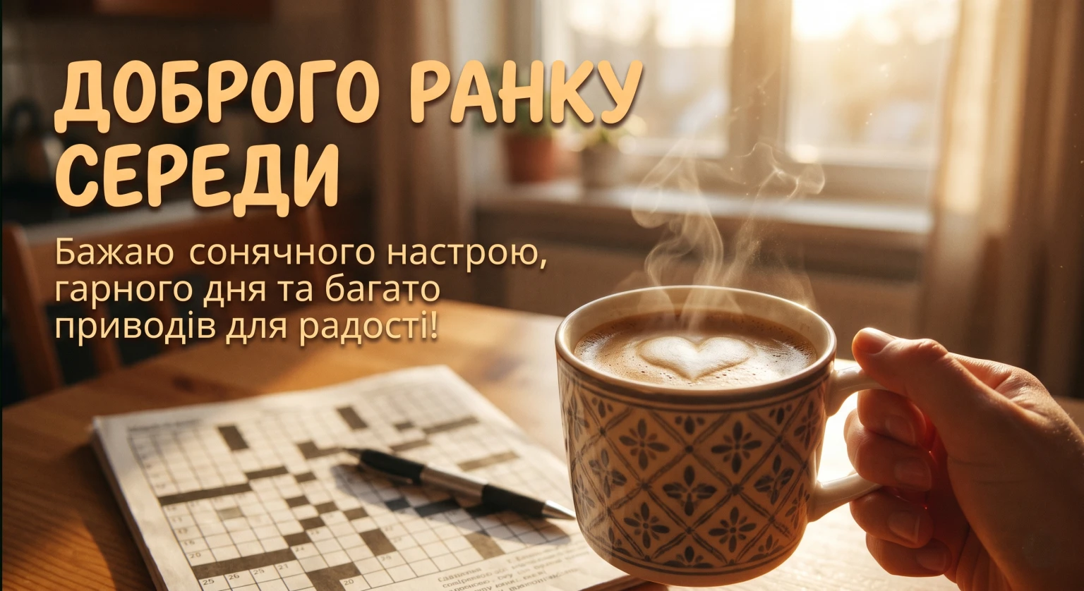 Доброго ранку середи: найтепліші побажання та красиві листівки для гарного настрою