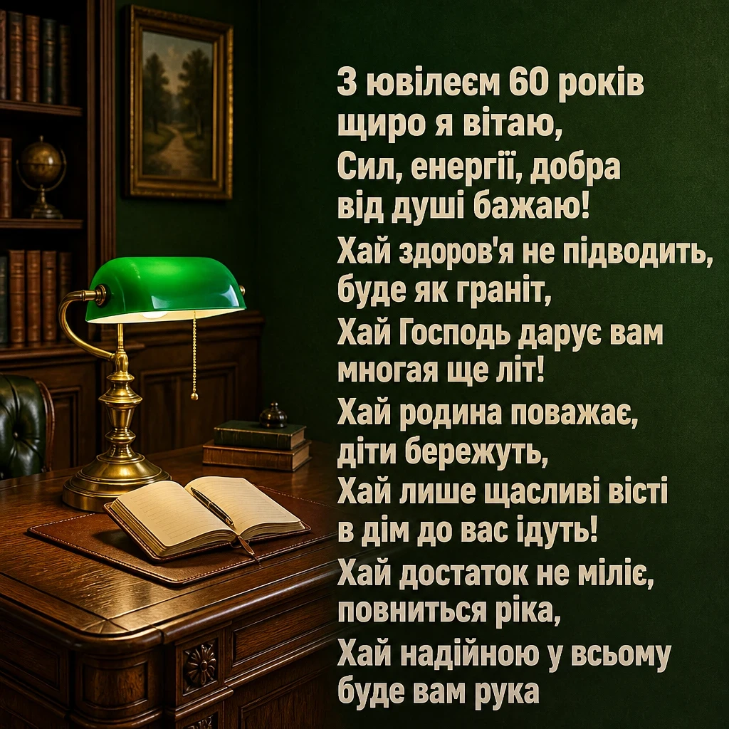 авторські привітання з ювілеєм 60 років мужчині