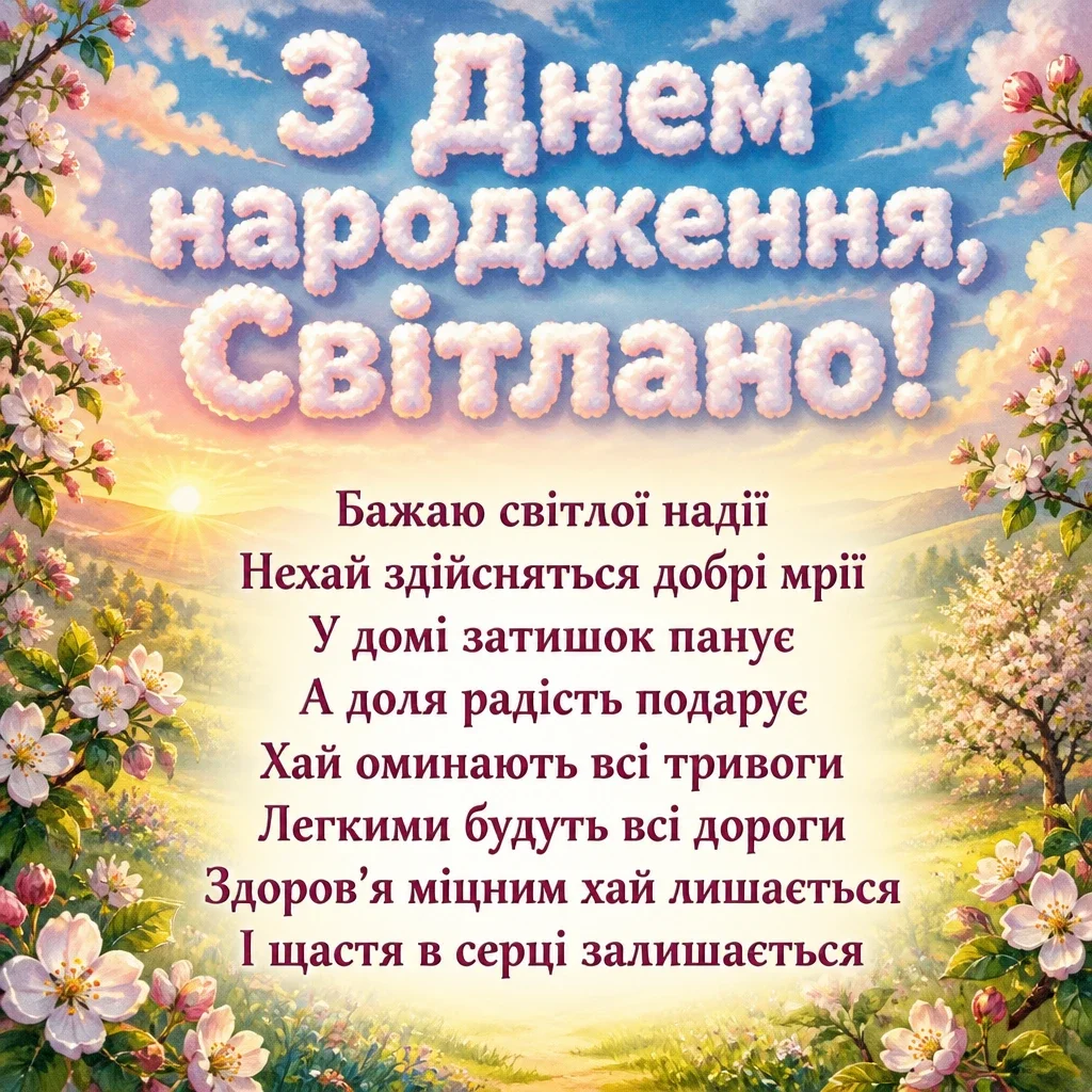 картинки з днем народження світлана