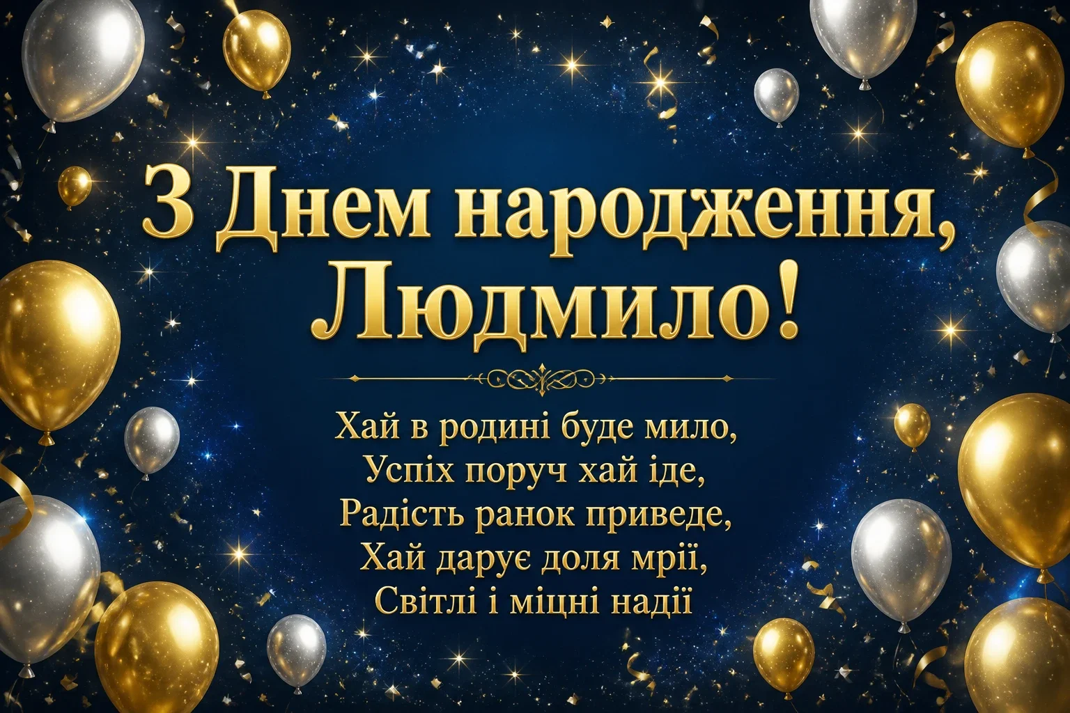 з днем народження людмила картинки