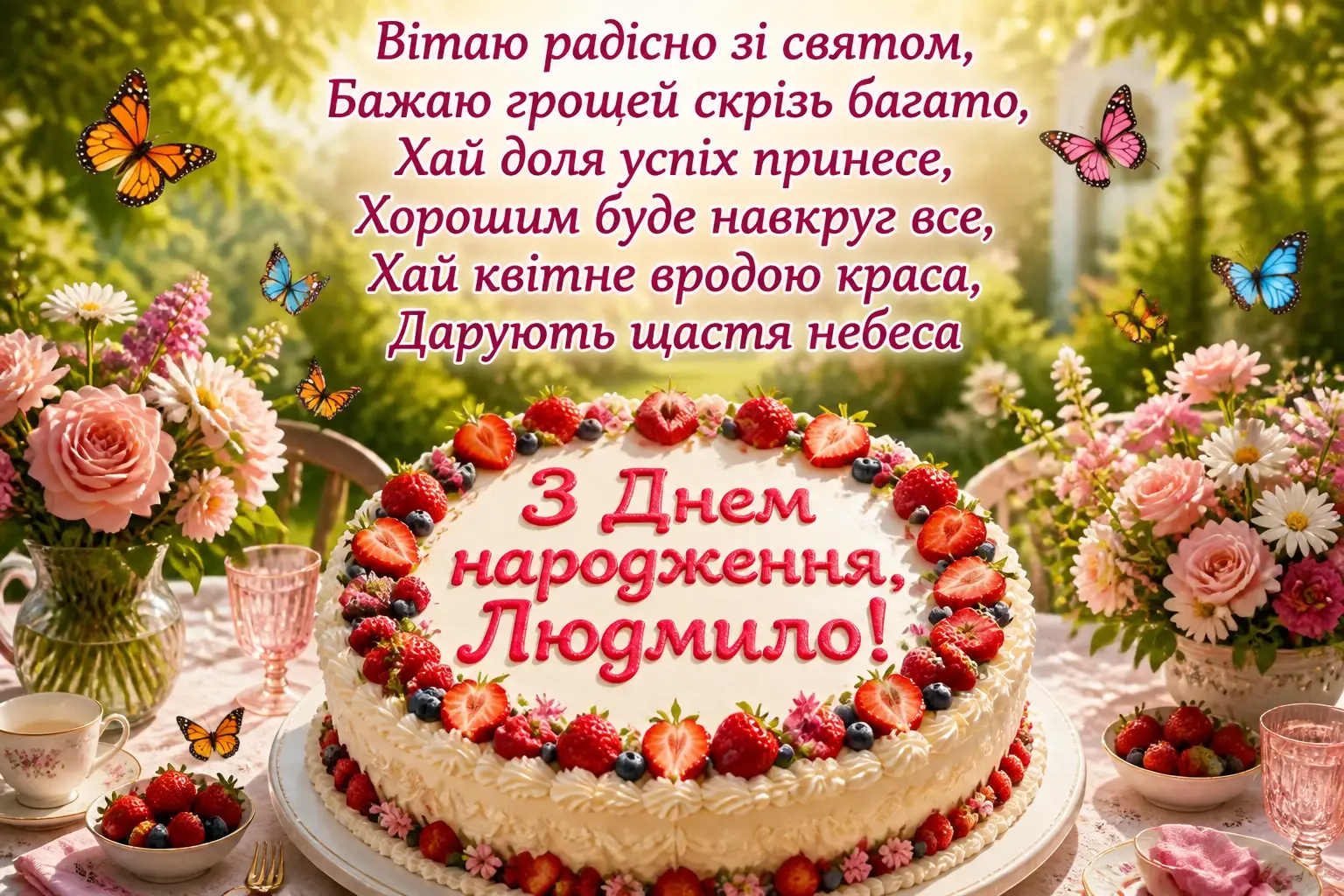 з днем народження людмила картинки