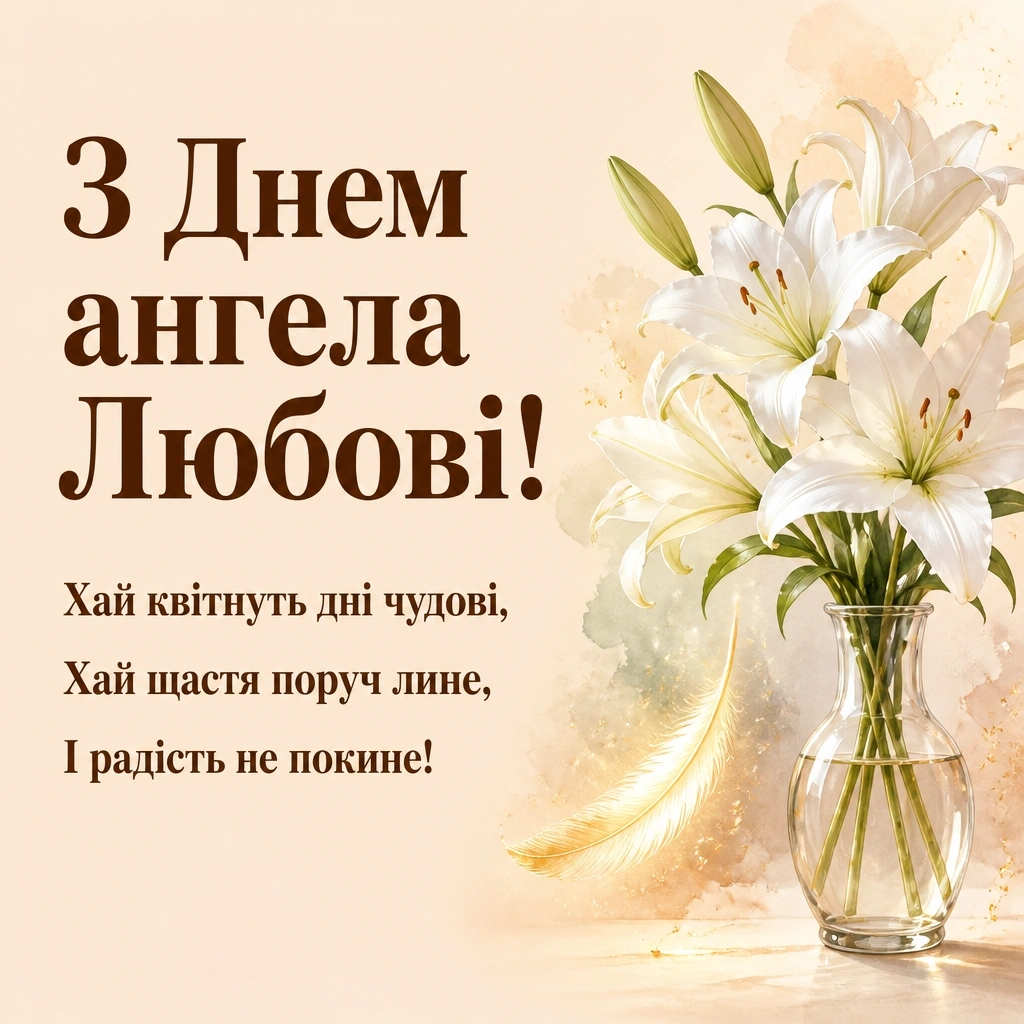 привітання з днем ангела любові