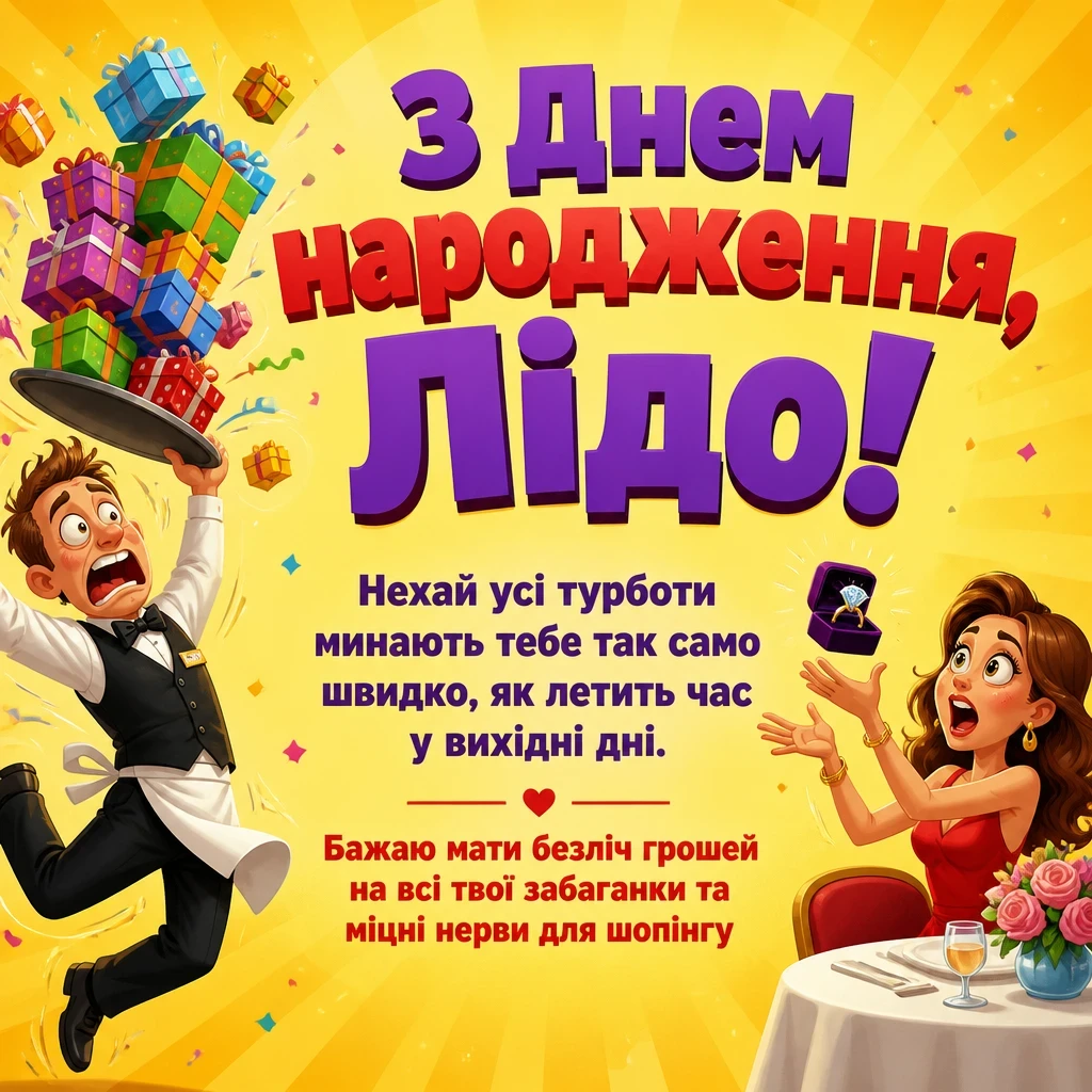 з днем народження ліда українською
