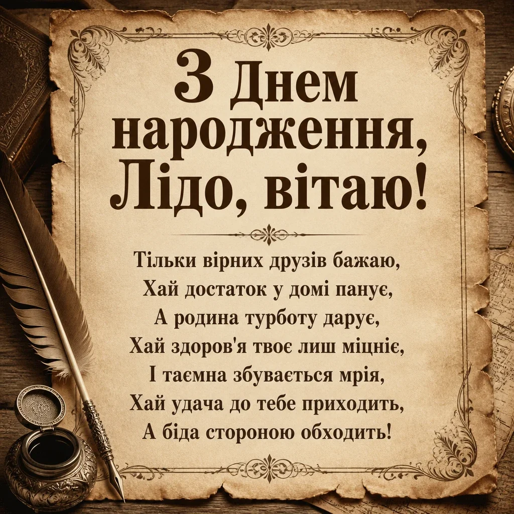 з днем народження ліда українською