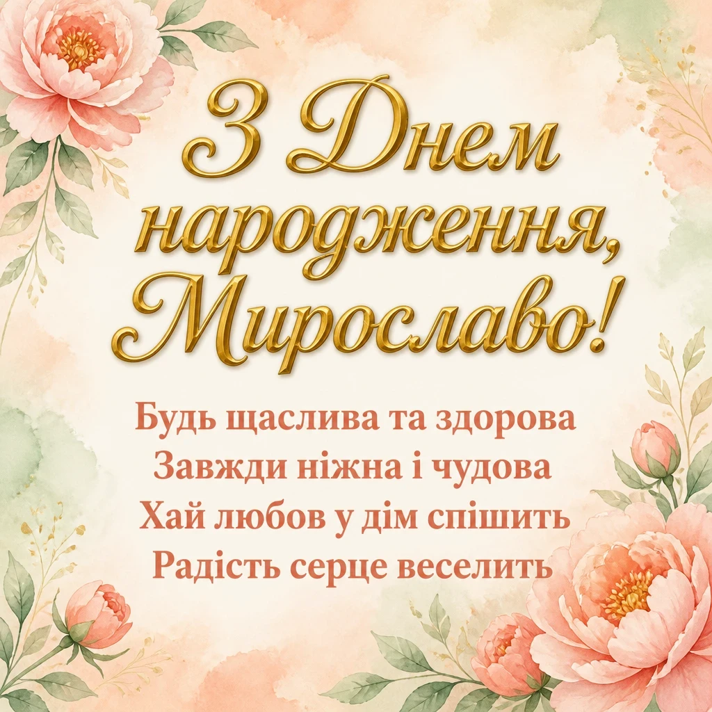 з днем народження мирослава