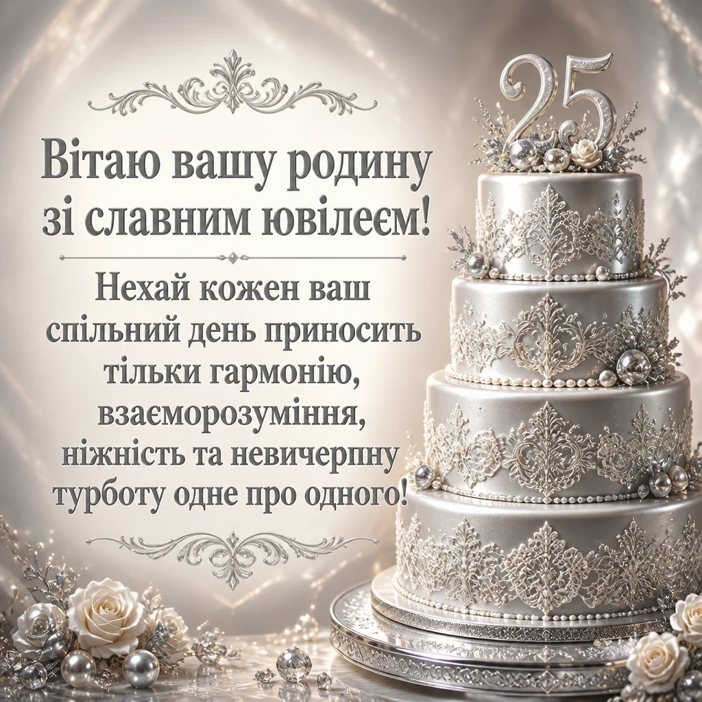 привітання з срібним весіллям