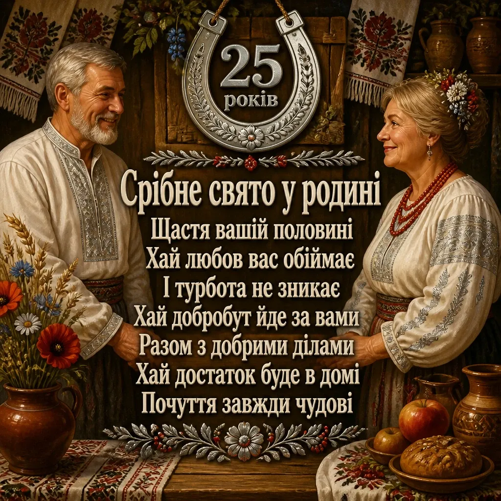 привітання з срібним весіллям